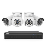 8 Channel 4K PoE Security System, 8MP Bullet & Pan-Tilt IP Cameras with AI Human/Vehicle Detection, Color Night Vision & Two-Way Audio